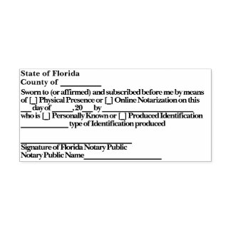 Tampon Auto-encreur Timbre auto-encreur Jurat de notaire de Floride