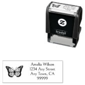 Tampon Auto-encreur Timbre autobiant papillon (En situation)