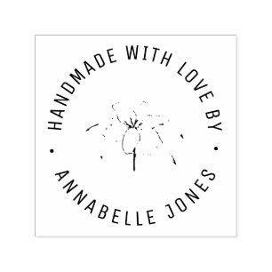 Tampon Auto-encreur Timbre botanique auto-encastré simple fait main