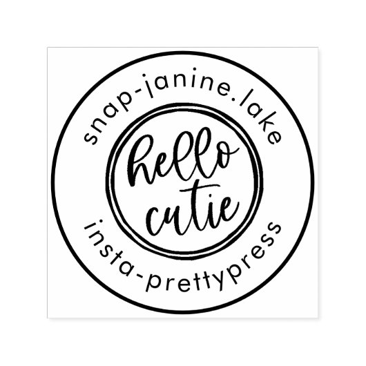 Tampon Auto-encreur Timbre Cutie Main Stamp Social Media Party Timbre (Design)