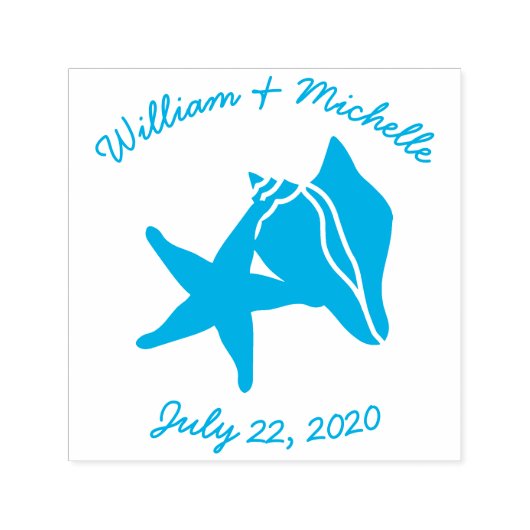 Tampon Auto-encreur Timbre d'Accent auto-encastré des coquillages d'ét (Design)