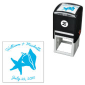 Tampon Auto-encreur Timbre d'Accent auto-encastré des coquillages d'ét (En situation)