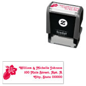 Tampon Auto-encreur Timbre d'adresse auto-alimentée de l'Hibiscus trop (En situation)