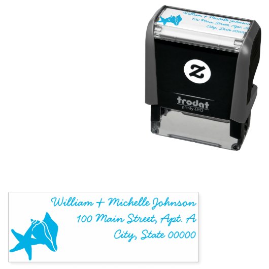 Tampon Auto-encreur Timbre d'adresse auto-alimentée des coquillages d' (En situation)