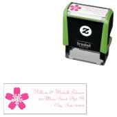 Tampon Auto-encreur Timbre d'adresse auto-alimentée Sakura de charme (En situation)