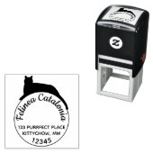 Tampon Auto-encreur Timbre d'adresse circulaire auto-encroûtant noir C (En situation)