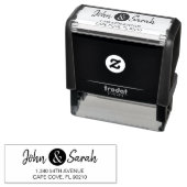 Tampon Auto-encreur Timbre d'adresse de l'esperluette, adresse de reto (En situation)