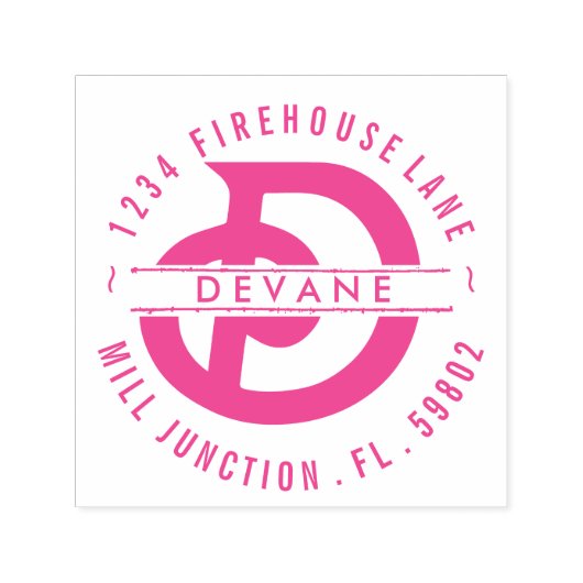 Tampon Auto-encreur Timbre d'adresse de retour auto-alimentée Monogram (Design)