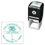Tampon Auto-encreur Timbre d'adresse de retour auto-alimentée Palm Tre (En situation)