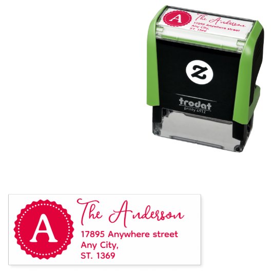 Tampon Auto-encreur Timbre d'adresse de retour automatique avec monogr (En situation)