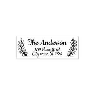 Tampon Auto-encreur Timbre d'adresse de retour automatique avec plante