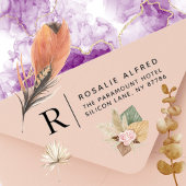 Tampon Auto-encreur Timbre d'adresse de retour automatique monogramme