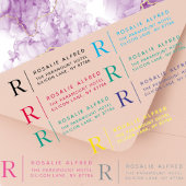 Tampon Auto-encreur Timbre d'adresse de retour automatique monogramme