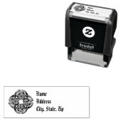 Tampon Auto-encreur Timbre d'adresse de retour Celtique Simple Rustiqu (En situation)