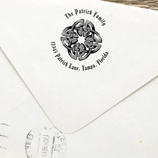 Tampon Auto-encreur Timbre d'adresse de retour Celtique Simple Rustiqu