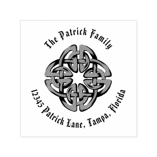 Tampon Auto-encreur Timbre d'adresse de retour Celtique Simple Rustiqu (Design)