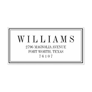 Tampon Auto-encreur Timbre d'adresse de retour de bloc moderne