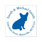 Tampon Auto-encreur Timbre d'adresse de retour de Buldog en français (Design)