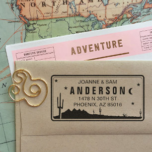 Tampon Auto-encreur Timbre d'adresse de retour de plaque de licence Ar