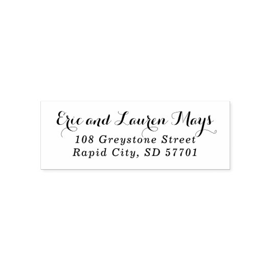 Tampon Auto-encreur Timbre d'adresse de retour de script élégant (Design)