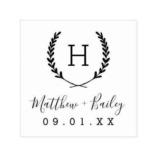 Tampon Auto-encreur Timbre d'adresse de retour du script mariage (Design)