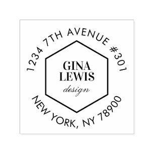 Tampon Auto-encreur Timbre d'adresse de retour minimaliste simple pour