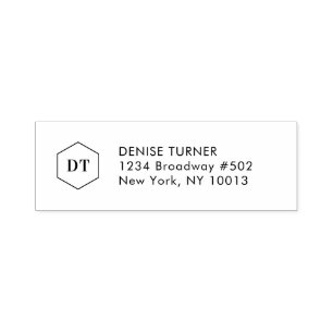 Tampon Auto-encreur Timbre d'adresse de retour minimaliste simple pour