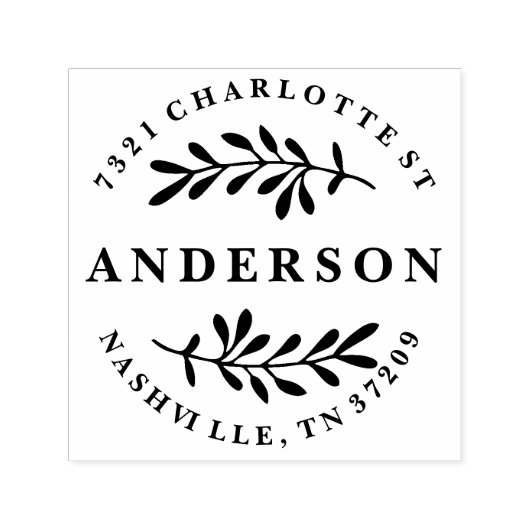 Tampon Auto-encreur Timbre d'adresse de retour personnalisé avec feuil (Design)