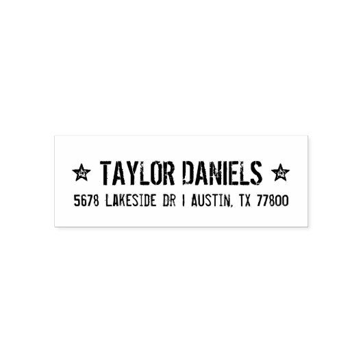 Tampon Auto-encreur Timbre d'adresse de retour Rustic Stars (Design)