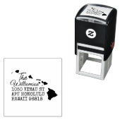 Tampon Auto-encreur Timbre d'adresse de retour simple Hawaii (En situation)