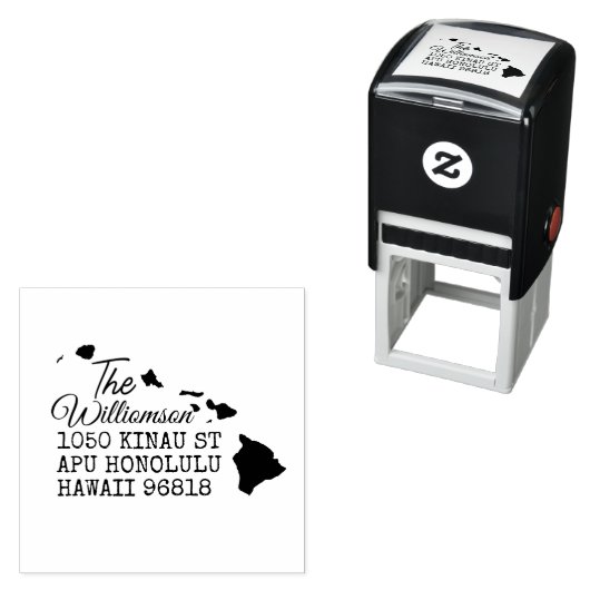 Tampon Auto-encreur Timbre d'adresse de retour simple Hawaii (En situation)