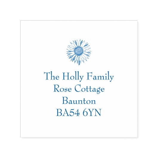 Tampon Auto-encreur Timbre d'adresse de tournesol (Design)