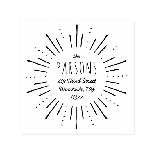 Tampon Auto-encreur Timbre d'adresse du monogramme de démarrage (Design)