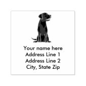 Tampon Auto-encreur Timbre d'adresse Fun Black Labrador Retriever (Design)