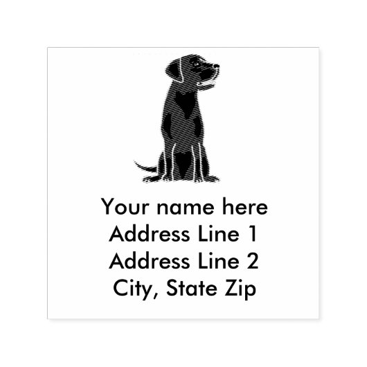 Tampon Auto-encreur Timbre d'adresse Fun Black Labrador Retriever (Design)