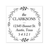 Tampon Auto-encreur Timbre d'adresse Laurel Wreath (Design)