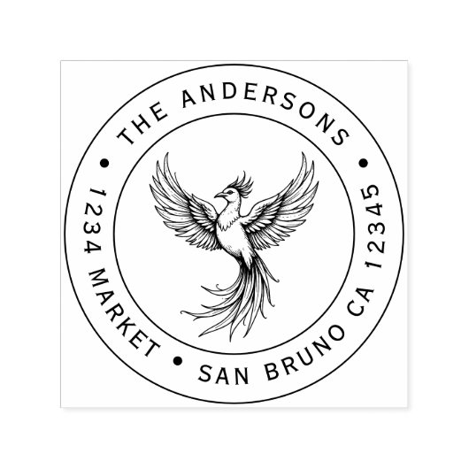 Tampon Auto-encreur Timbre d'adresse montante Phoenix (Design)