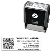 Tampon Auto-encreur Timbre d'adresse personnalisé avec code QR (En situation)