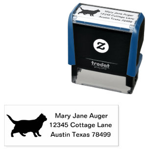 Tampon Auto-encreur Timbre d'adresse personnelle de Chartreux Cat
