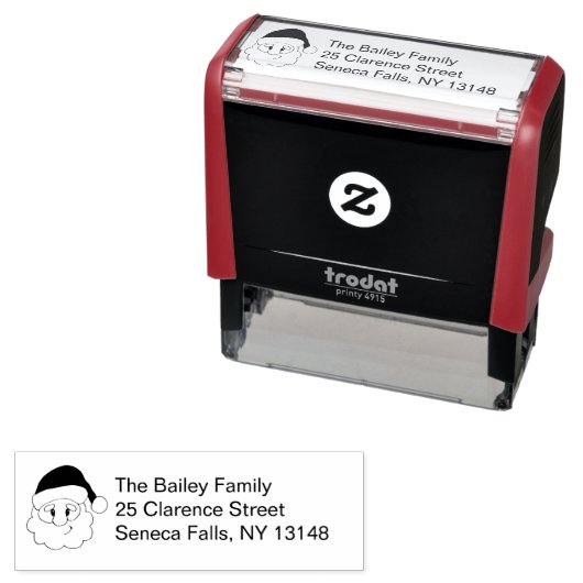 Tampon Auto-encreur Timbre d'adresses père Noël (En situation)
