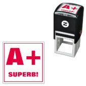 Tampon Auto-encreur Timbre de classement de l'enseignant : A+, SUPERB! (En situation)