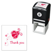 Tampon Auto-encreur Timbre de coeur de ladybug Merci (En situation)