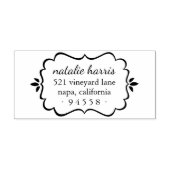 Tampon Auto-encreur Timbre de l'adresse de retour du cadre fleuri (Design)