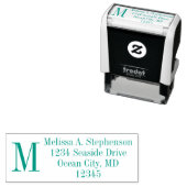 Tampon Auto-encreur Timbre de l'adresse de retour initiale du monogram (En situation)