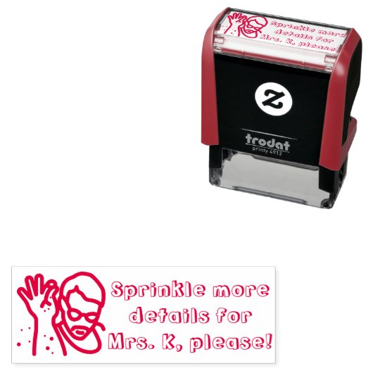 Tampon Auto-encreur Timbre de l'enseignant Salt Bae, plus de détails (En situation)
