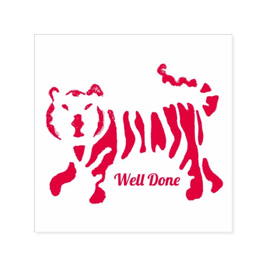 Tampon Auto-encreur Timbre de l'enseignant Tiger Well Done (Design)