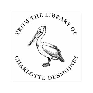 Tampon Auto-encreur Timbre de livre Pelican personnalisé Ex Librairie