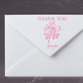 Tampon Auto-encreur Timbre de Merci Rose vintage