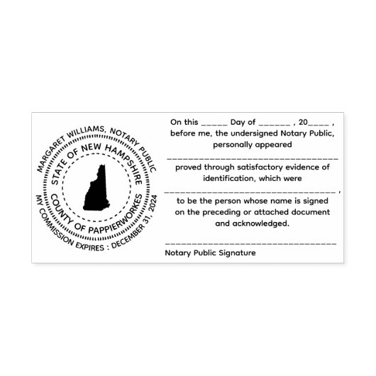 Tampon Auto-encreur Timbre de reconnaissance publique du New Hampshire (Design)