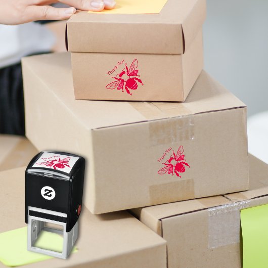 Tampon Auto-encreur Timbre d'encre réutilisable en Merci d'abeille